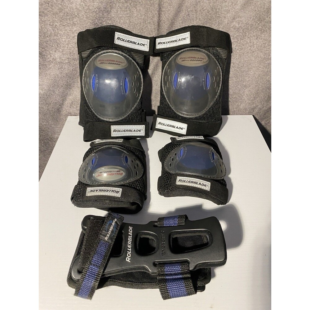 Rollerblade Exovents Pads 5pc Set 2 Knee 2 Elbow 1 Wrist Guard Black